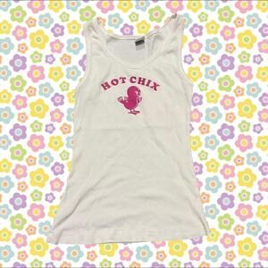 2000s Lucky brand tank top with pink hot chix spellout graphic